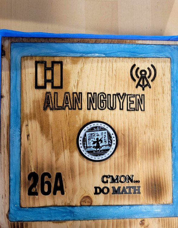 Blue Resin Wood Plaque